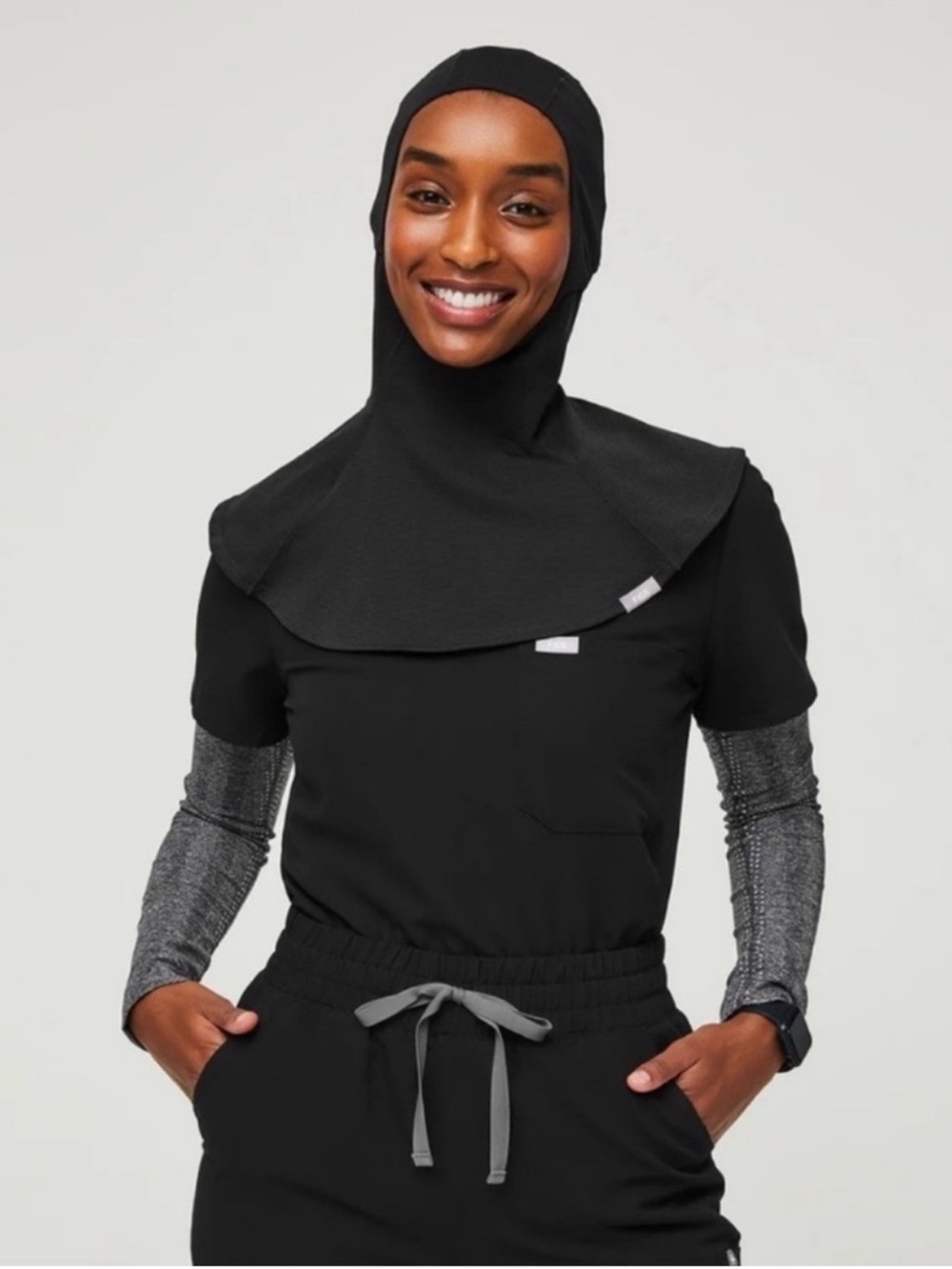 Figs Medical Women's Black Hijab Size XS/S